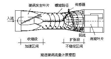 旋进旋涡流量计原理图